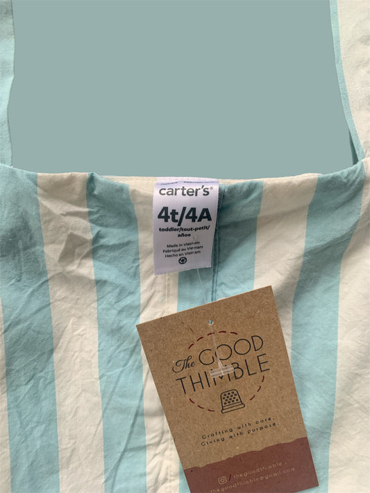 Blue and White Striped Carter's Dress (4T)