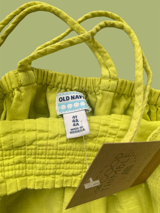 Lime Green Old Navy Strapped Dress (4T)