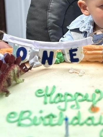 Custom 1st Birthday Cake Topper "ONE"