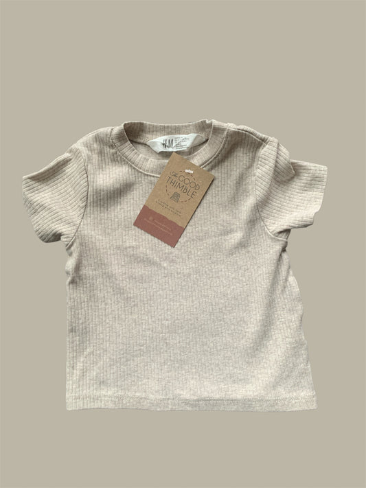 Sandy Grey ribbed H&MT-Shirt (1-2T)