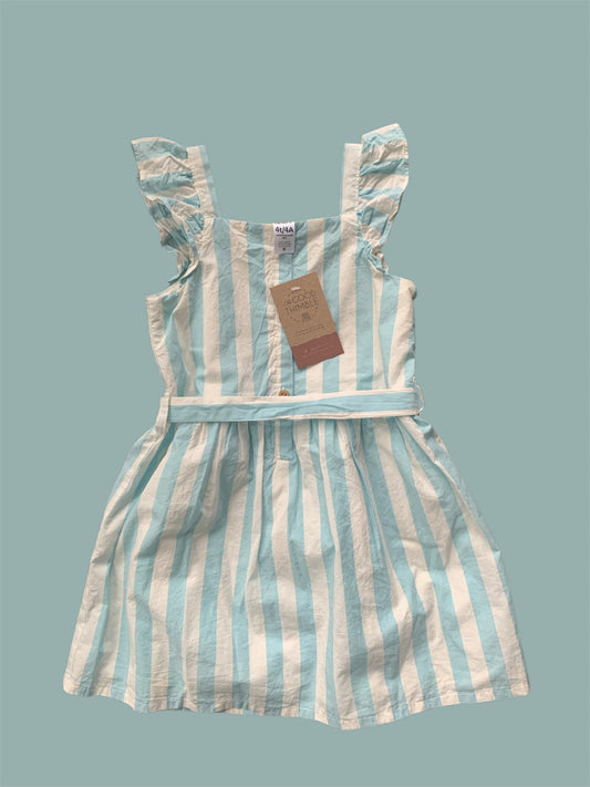 Blue and White Striped Carter's Dress (4T)