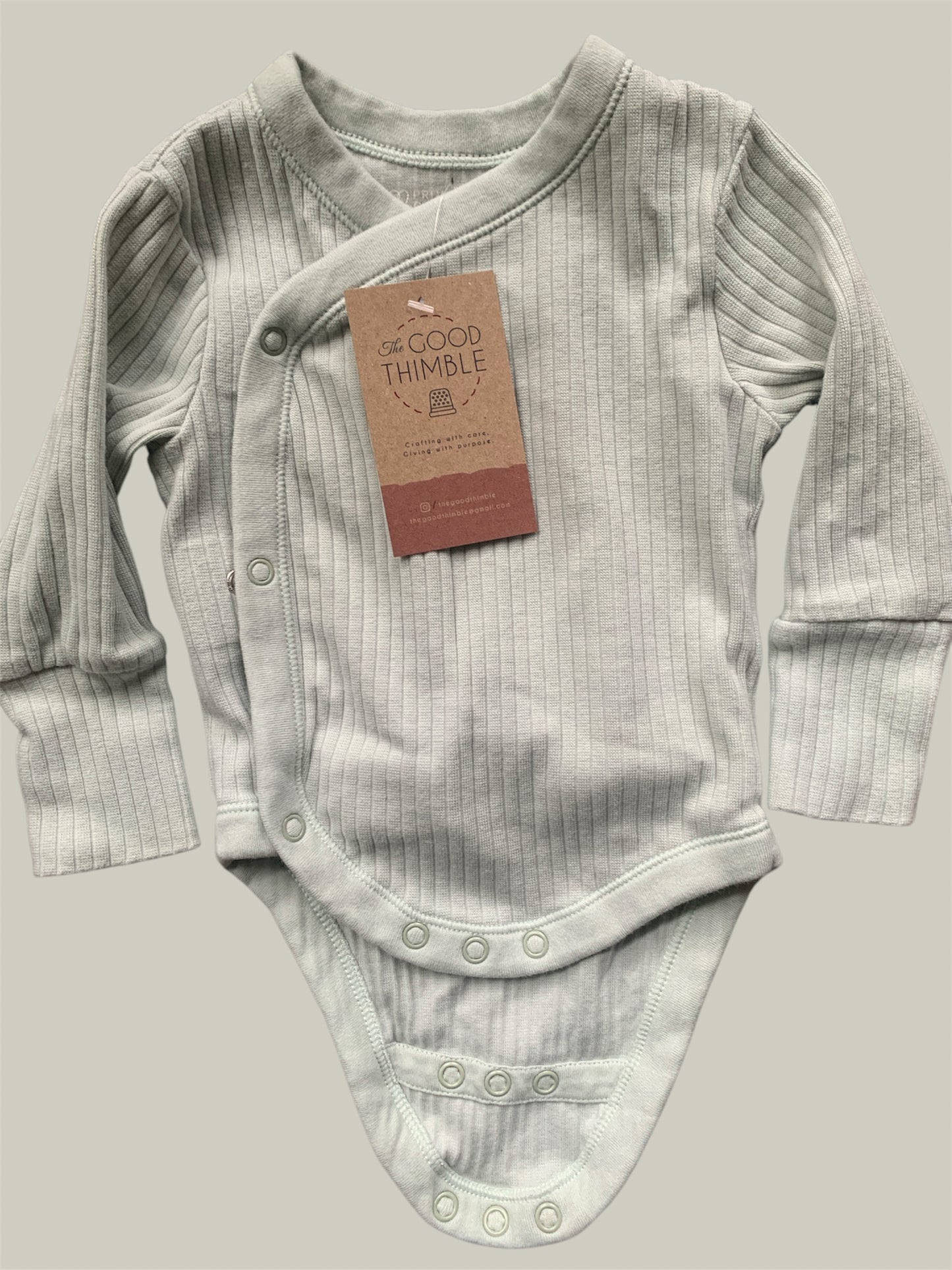 Light Grey Primark Cares Long Sleeve Bodysuit (3-6m)
