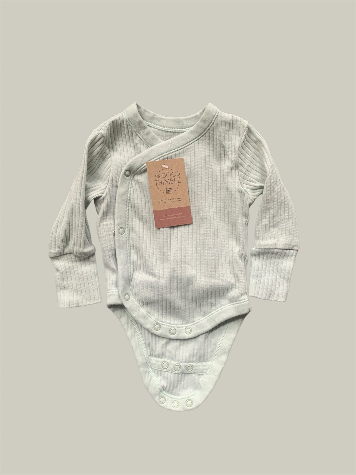 Light Grey Primark Cares Long Sleeve Bodysuit (3-6m)