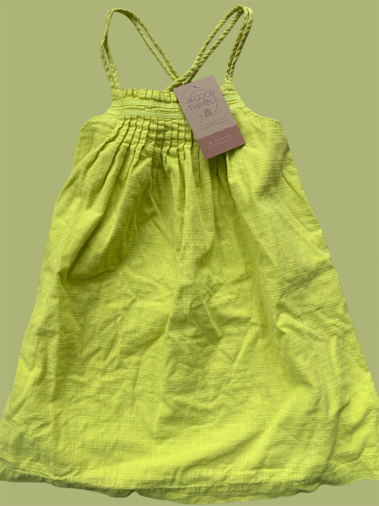 Lime Green Old Navy Strapped Dress  (4T)