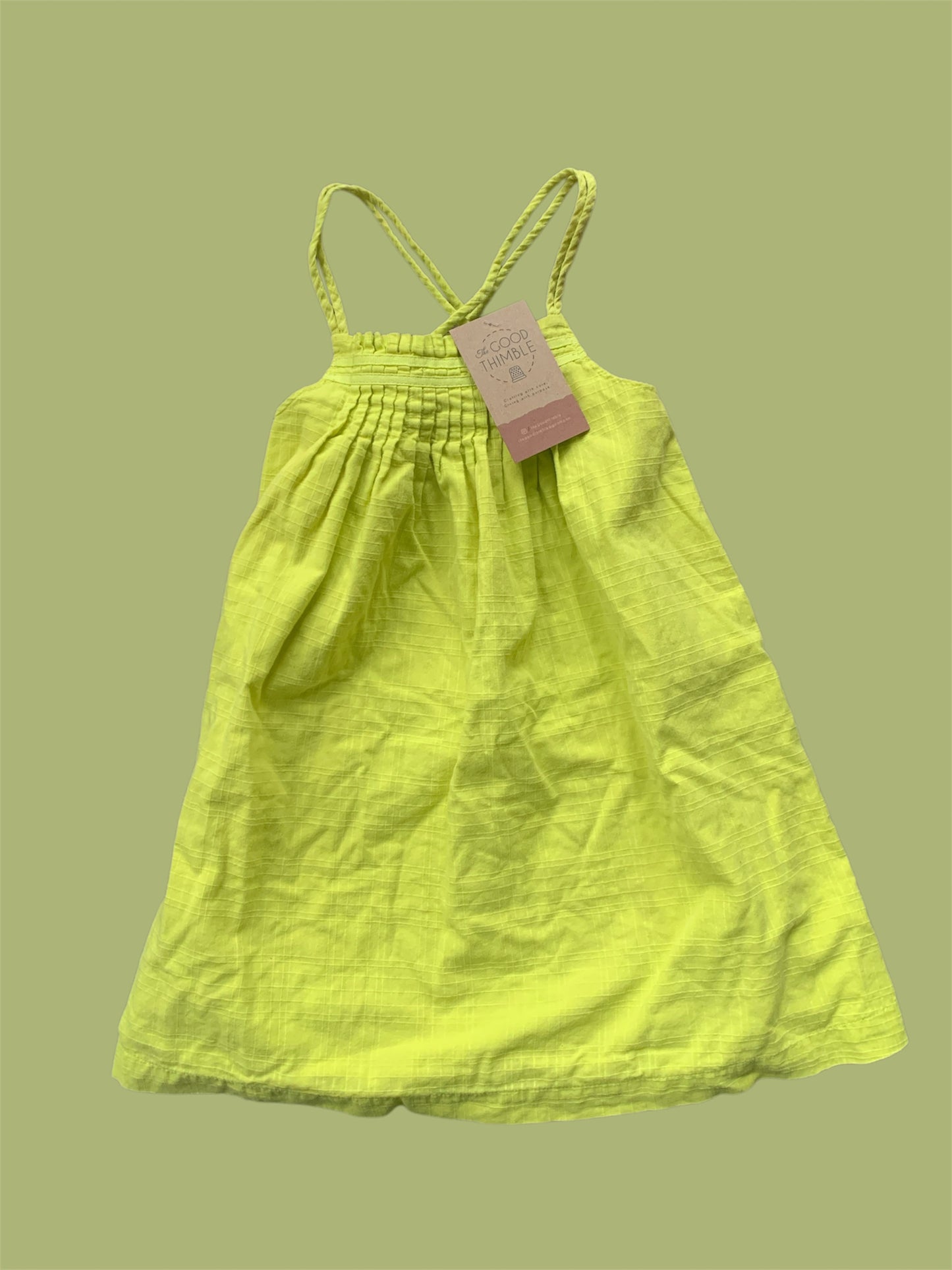 Lime Green Old Navy Strapped Dress  (4T)